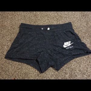 Grey and White Nike shorts